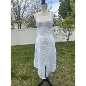 NWT Rag & Bone White Criseli Midi Sun Dress US Size 4 Shirt Tail Hem Retail $395